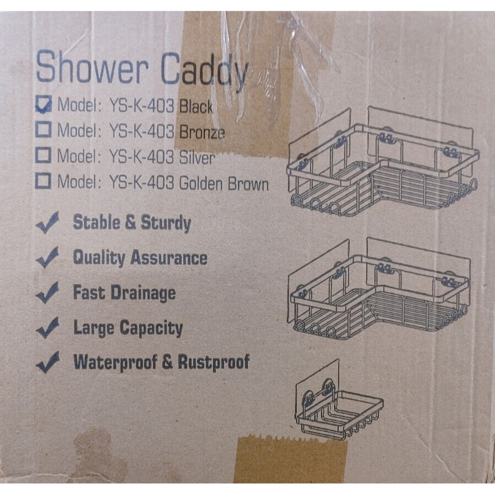 Black Bathroom Corner Shower 3 Caddy Soap Holder Rustproof Stainless Steel